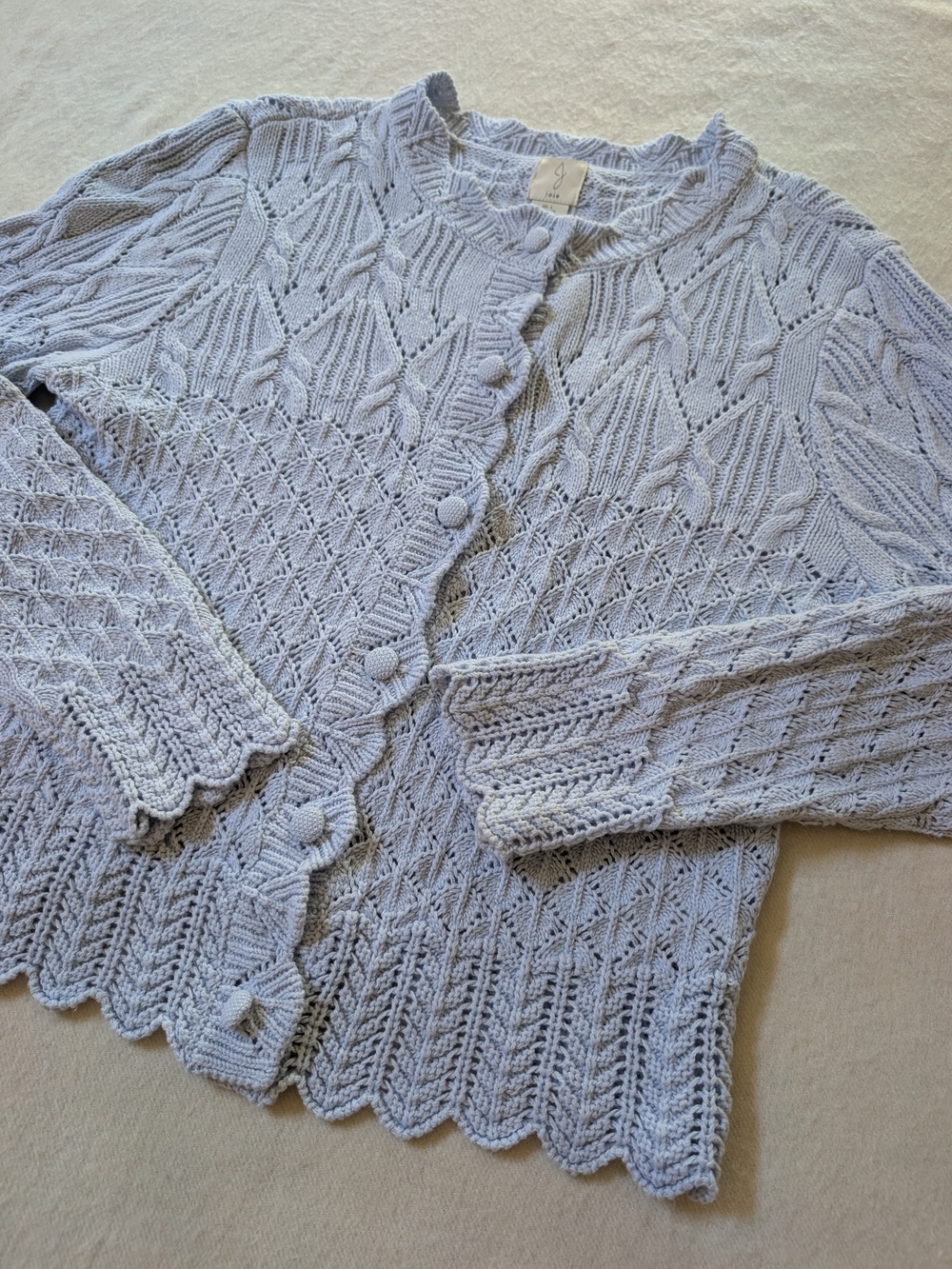 Joie Light Blue Knit Button Front Cardigan